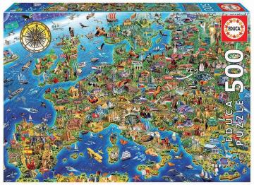 Educa Puzzle Crazy European Map 500 Parça Puzzle