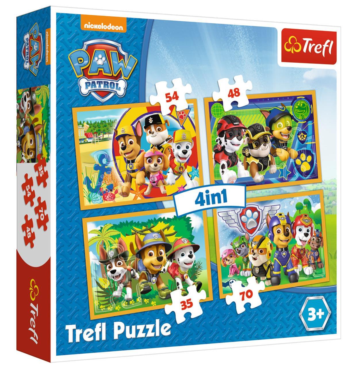 Trefl Puzzle Always On Time, Paw Patrol 4'lü 35+48+54+70 Parça Yapboz