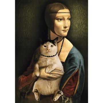 Trefl Puzzle Lady with a cat 1000 Parça Puzzle