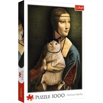 Trefl Puzzle Lady with a cat 1000 Parça Puzzle