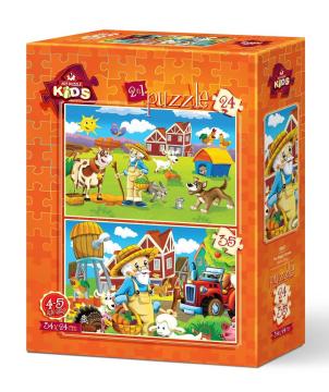 Art Çocuk Puzzle Mutlu Çiftçi 24+35 Parça Puzzle