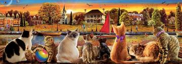 Educa Puzzle Cats On The Quay 1000 Parça Panorama Puzzle