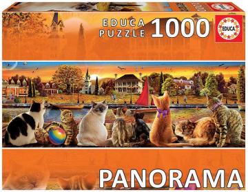Educa Puzzle Cats On The Quay 1000 Parça Panorama Puzzle