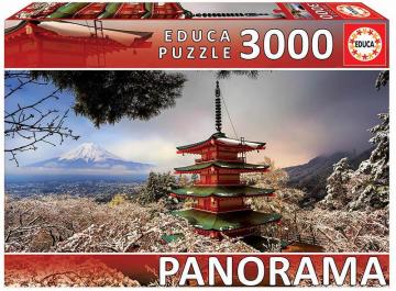 Educa Puzzle Mount Fujı And Chureıto Pagoda 3000 Panorama Puzzle