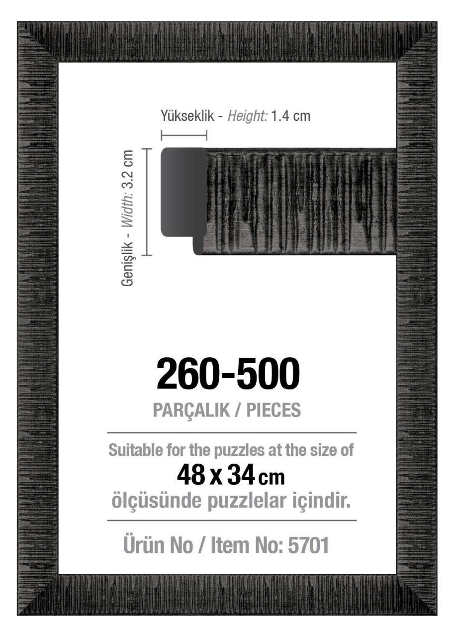 500' Lük Siyah 48 x 34 cm (30 mm ) Puzzle Çerçevesi