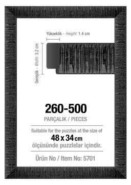 500' Lük Siyah 48 x 34 cm (30 mm ) Puzzle Çerçevesi