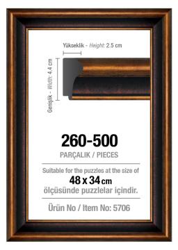 500' Lük Kahverengi 48 x 34 cm (43 mm) Puzzle Çerçevesi