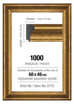 1000' Lik Altın 68 x 48 cm (43 mm) Puzzle Çerçevesi