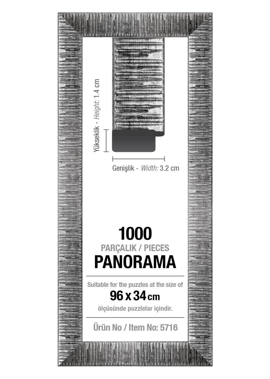 1000' Lik Panorama Gümüş 96 x 34 cm (30 mm) Puzzle Çerçevesi