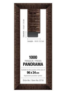 1000' Lik Panorama Kahverengi 96 x 34 cm (30 mm) Puzzle Çerçevesi