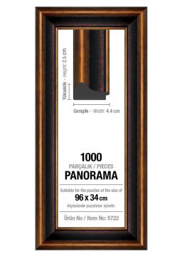 1000' Lik Panorama  Kahverengi 96 x 34 cm (43 mm) Puzzle Çerçevesi