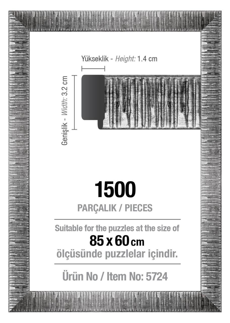 1500' Lük Gümüş 85 x 60 cm (30 mm ) Puzzle Çerçevesi