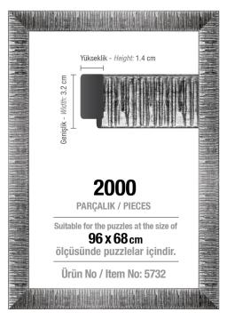 2000' Lik Gümüş 96 x 68 cm (30 mm ) Puzzle Çerçevesi