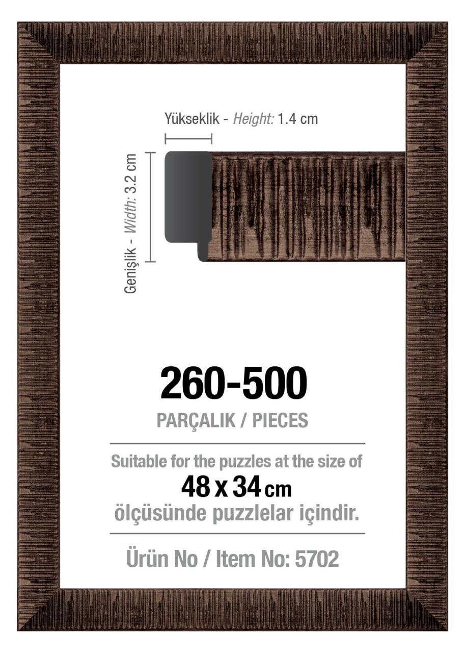 500' Lük Kahverengi 48 x 34 cm (30 mm ) Puzzle Çerçevesi
