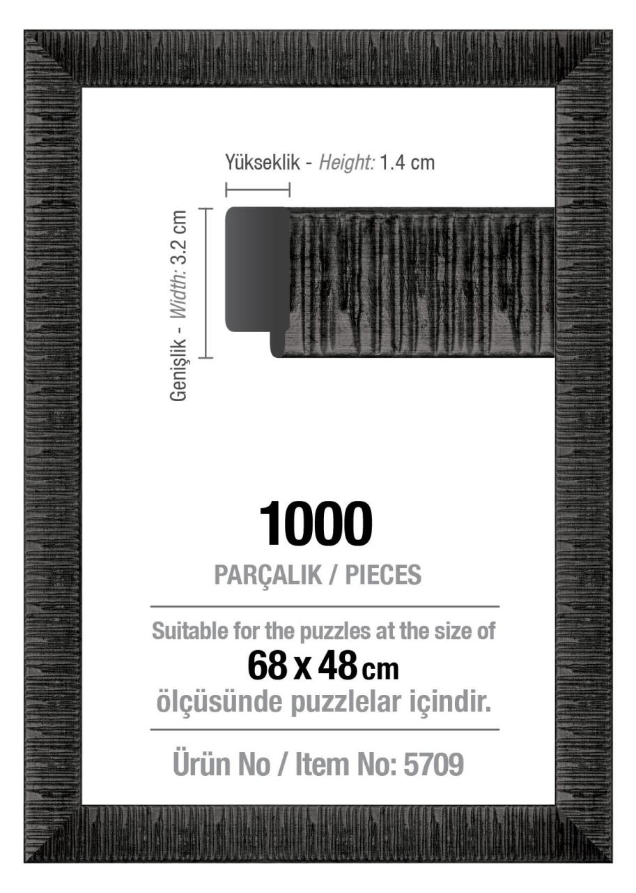 1000' Lik Siyah 68 x 48 cm (30 mm) Puzzle Çerçevesi