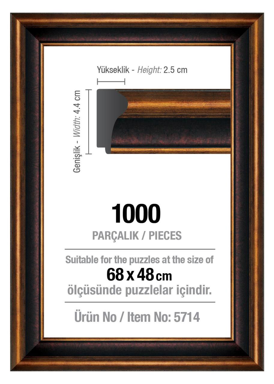 1000' Lik Kahverengi 68 x 48 cm (43 mm) Puzzle Çerçevesi