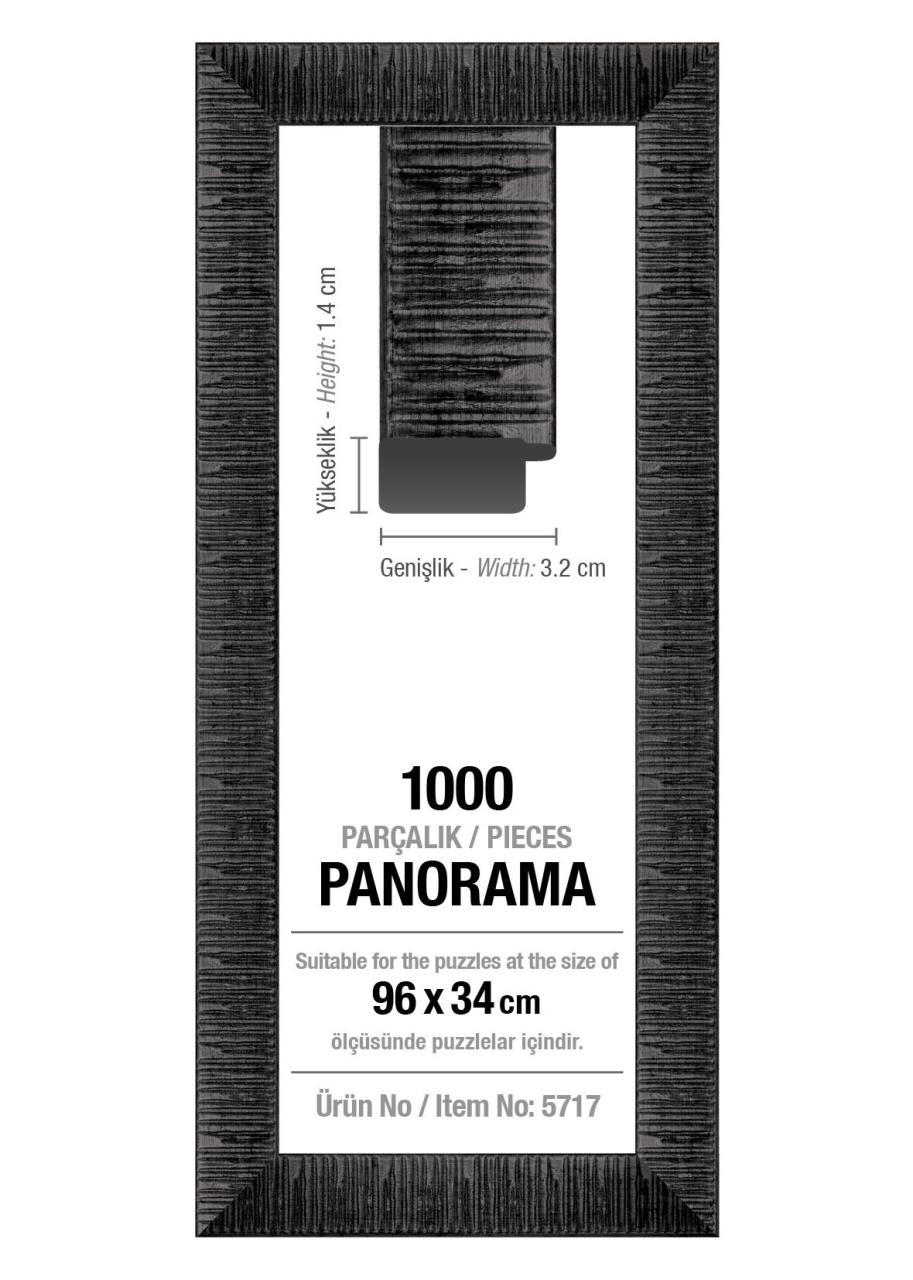 1000' Lik Panorama Siyah 96 x 34 cm (30 mm) Puzzle Çerçevesi