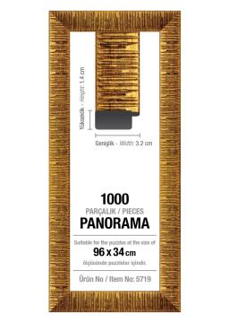 1000' Lik Panorama Altın 96 x 34 cm (30 mm) Puzzle Çerçevesi
