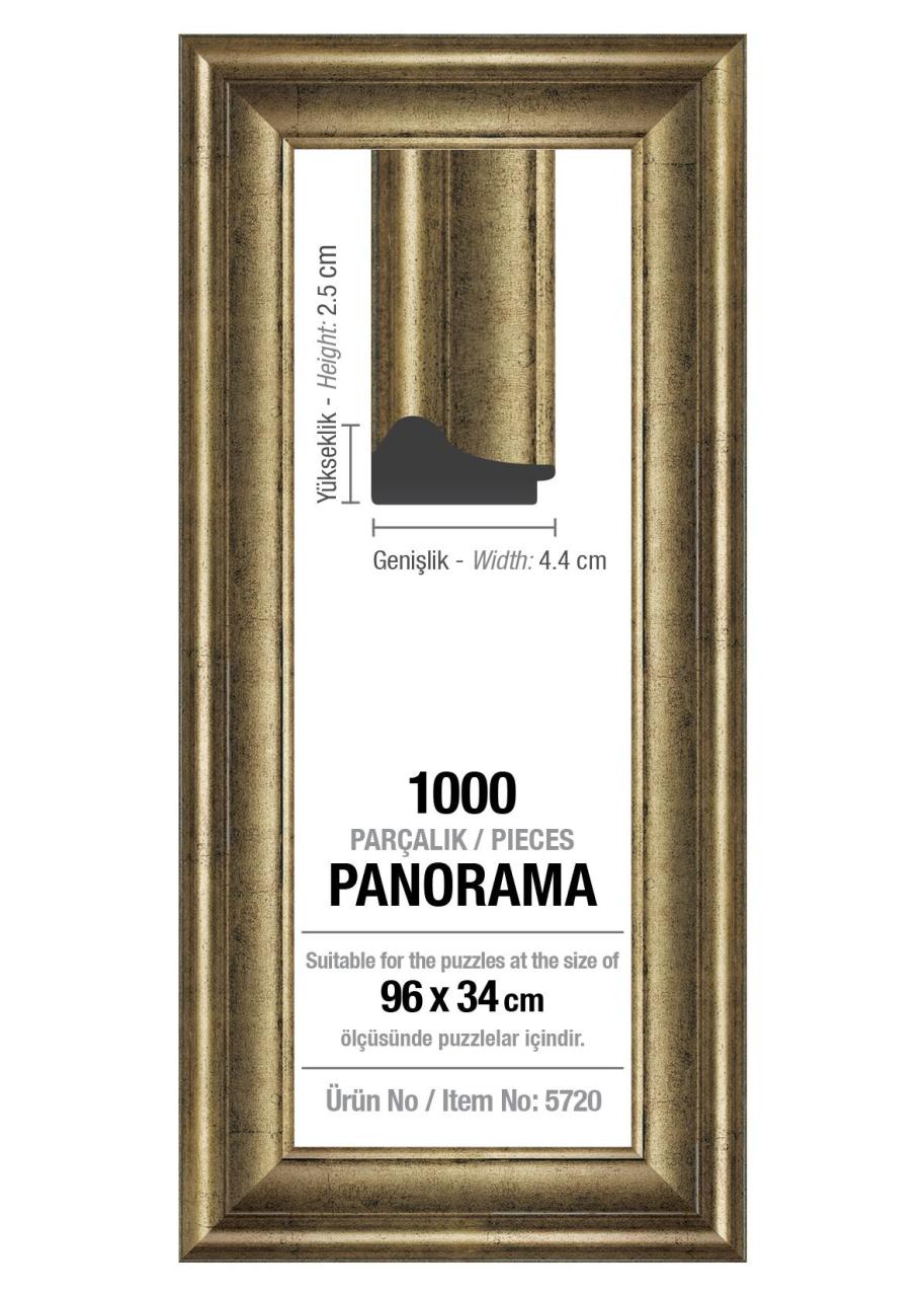 1000' Lik Panorama Gümüş 96 x 34 cm (43 mm) Puzzle Çerçevesi