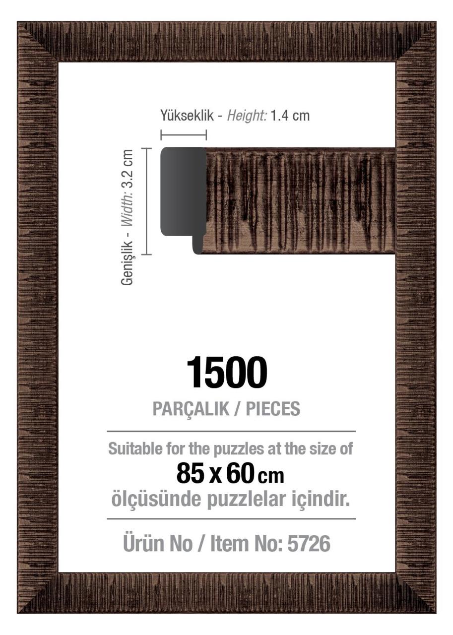 1500' Lük Kahverengi 85 x 60 cm (30 mm ) Puzzle Çerçevesi