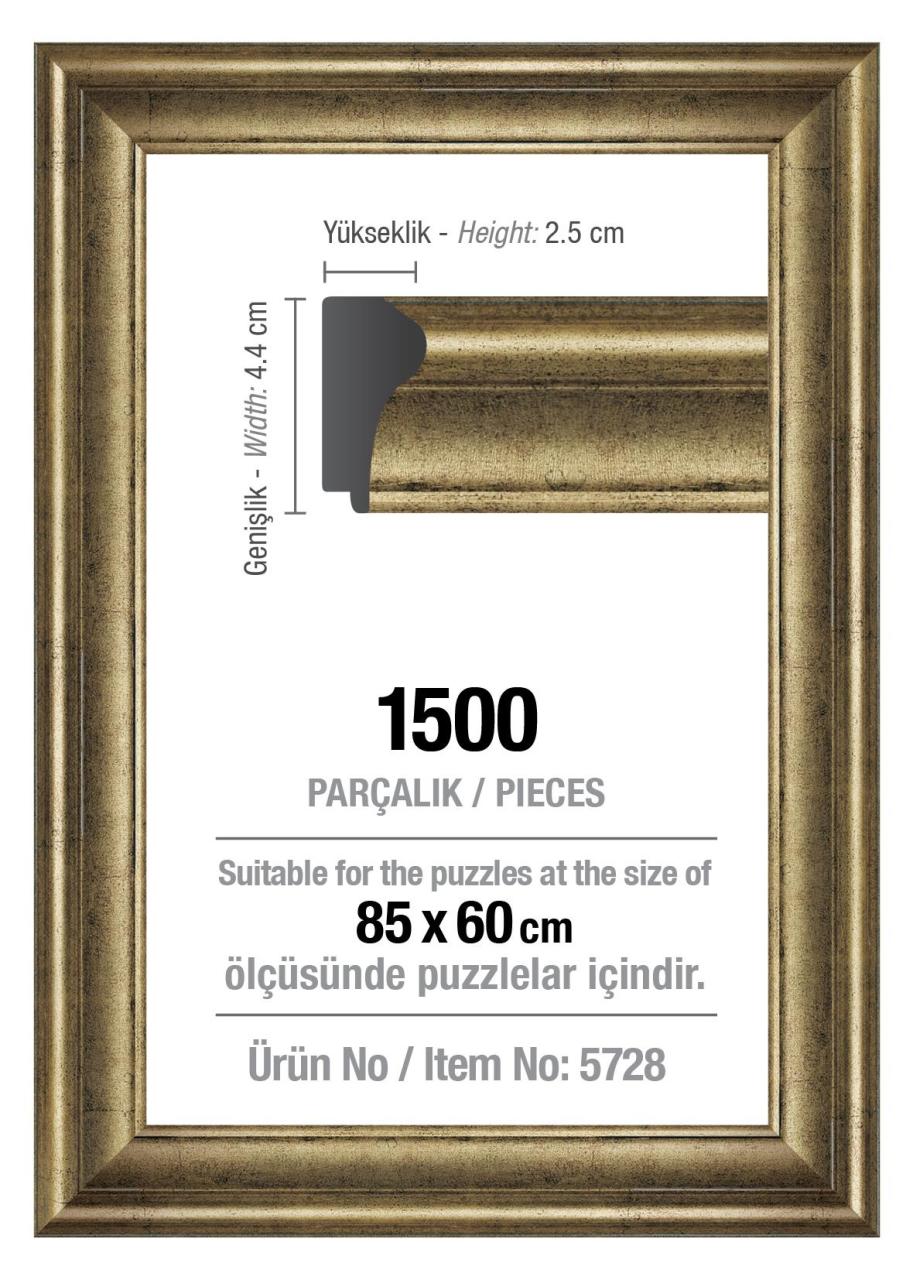 1500' Lük Gümüş 85 x 60 cm (43 mm ) Puzzle Çerçevesi