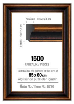 1500' Lük Kahverengi 85 x 60 cm (43 mm ) Puzzle Çerçevesi