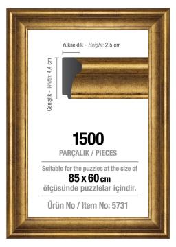 1500' Lük Altın 85 x 60 cm (43 mm ) Puzzle Çerçevesi