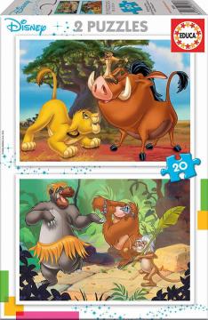 Educa Puzzle Disney Animals Puzzle 2x20 Parça Puzzle