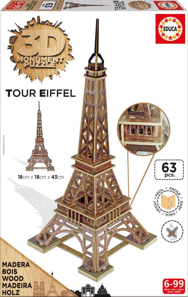 Educa Puzzle Tour Eiffel Monument 63 Parça Maket Puzzle