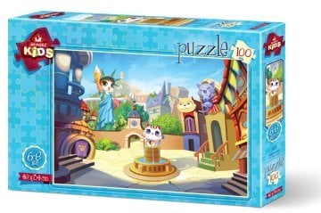 Art Puzzle Kedi Kasabası 100 Parça Yapboz