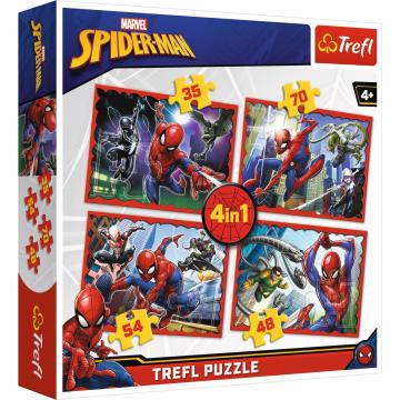 Trefl Spiderman Web 4'lü 35+48+54+70 Parça Yapboz