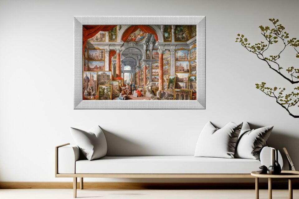 Art Tablo Modern Roma Manzaralı Resim Galerisi, 1757 96 x 68 cm Çerçeveli Tablo