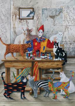 Art Puzzle Renkli Kediler 260 Parça Yapılmış Puzzle(48 x 34 cm)
