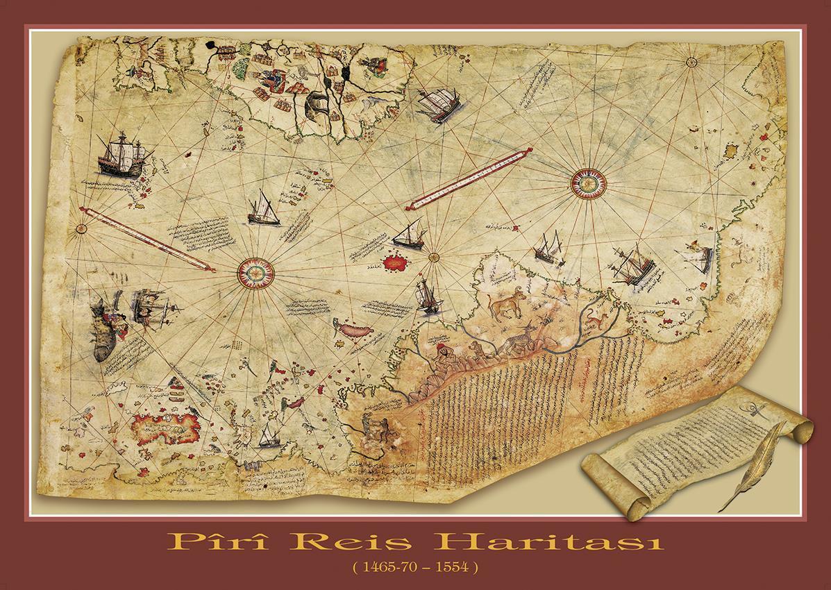 Art Puzzle Piri Reis Haritası 1000 Parça Yapılmış Puzzle(68 x 48 cm)