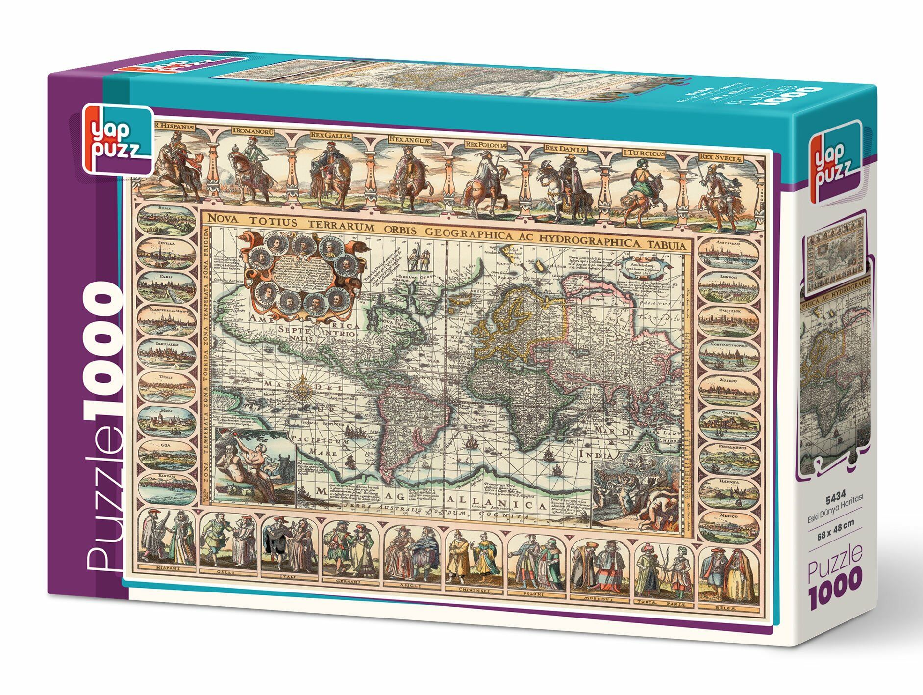 Yappuzz Eski Dünya Haritası 1000 Parça Puzzle