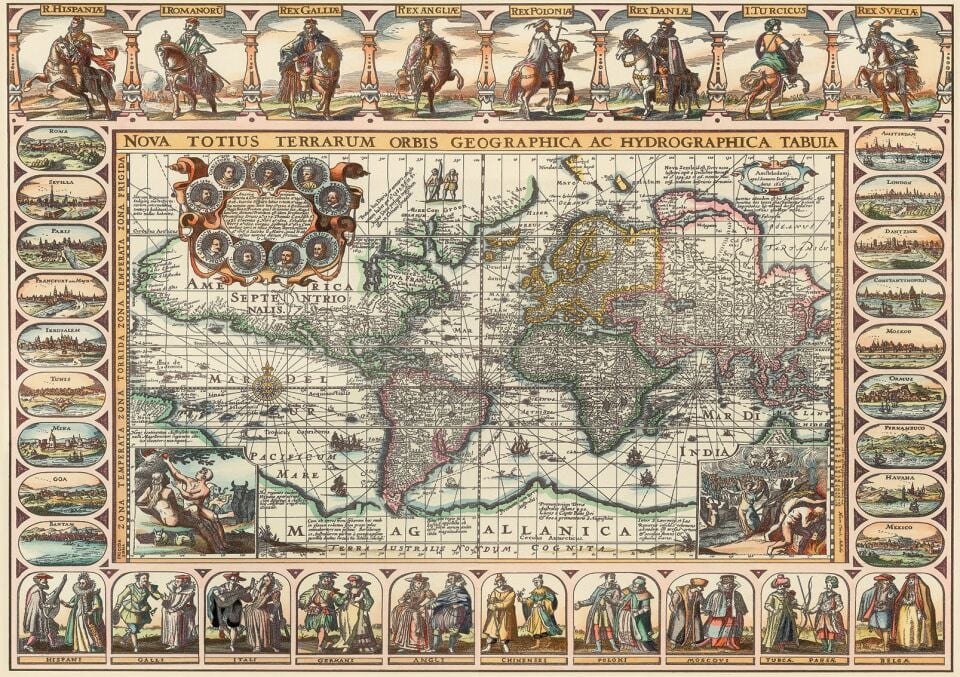 Yappuzz Eski Dünya Haritası 1000 Parça Puzzle