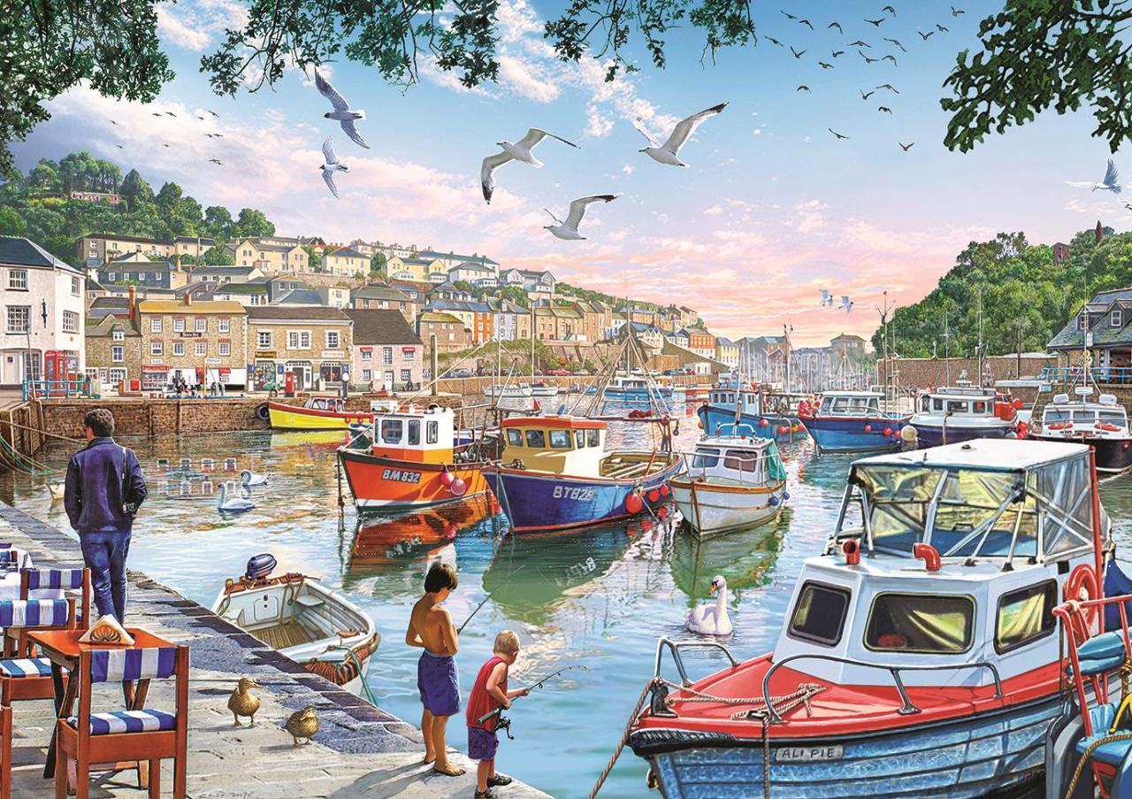 Art Puzzle Limandaki Küçük Balıkçılar 1000 Parça Yapılmış Puzzle(68 x 48 cm)