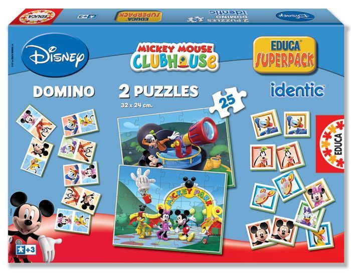 Educa Puzzle Mickey Mouse Domino + Hafıza Oyunu + Puzzle