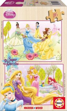 Educa Puzzle Princess, Disney 2 X 16 Parça Ahşap Puzzle