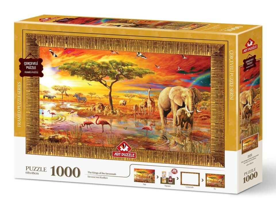 Art Puzzle Savana'Nın Kralları 1000 Parça Çerçeveli Puzzle