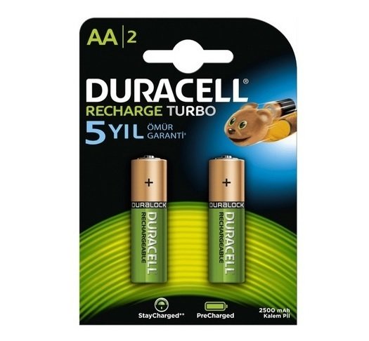 Duracell Şarj Edilebilir AA Şarjlı Kalem Pil 2500 mAH (2'li)