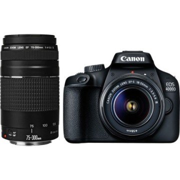 Canon EOS 4000D 18-55mm DC + 75-300mm DC DSLR Fotoğraf Makinesi - Canon Eurasia Garantili