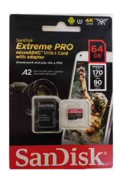 Sandisk 64 GB Micro SDXC Extreme Pro class10 UHS - I u3 - 170 MB/s Hafıza Kartı