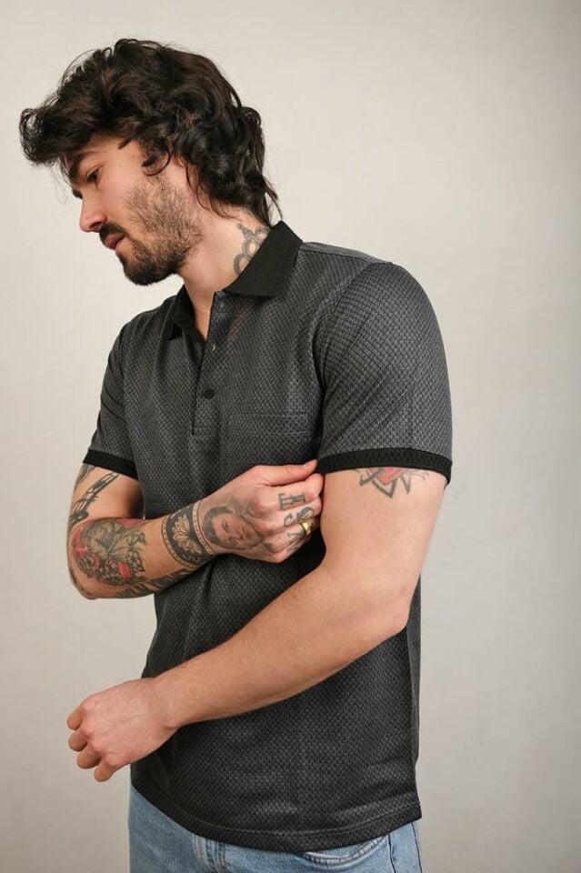 270 MİNİ JAKAR POLO T-SHIRT 5013 SİYAH