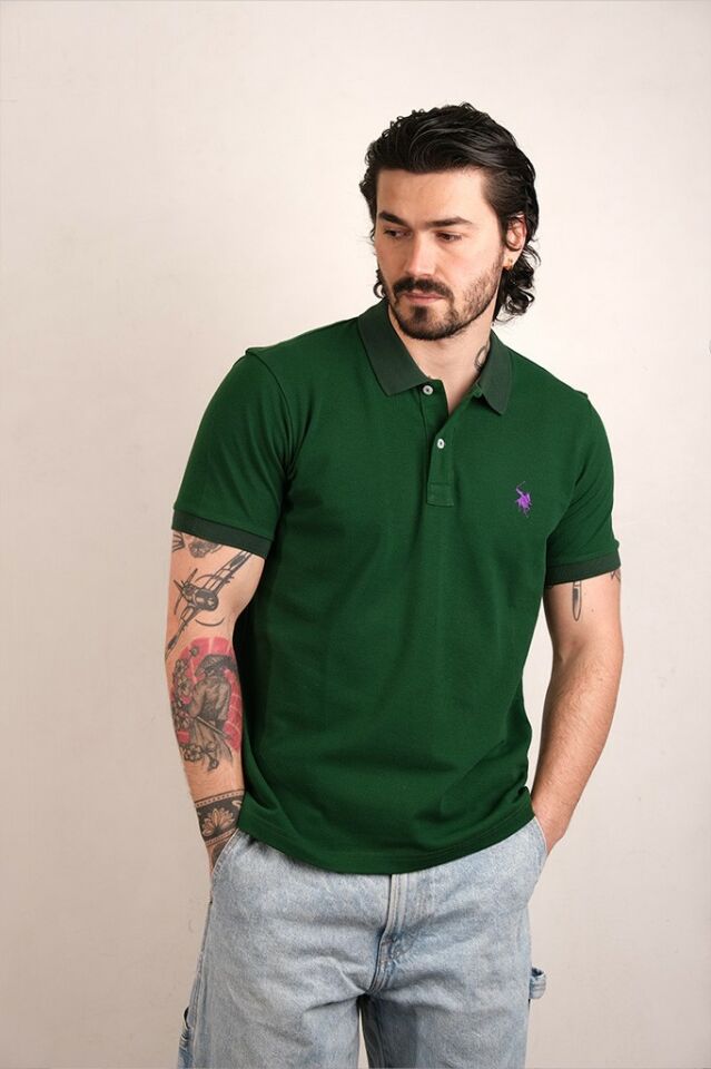 500 POLO SLIM PIQUE T-SHIRT 1070/YEŞİL
