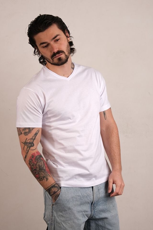 512 BASİC V YK T-SHIRT BEYAZ