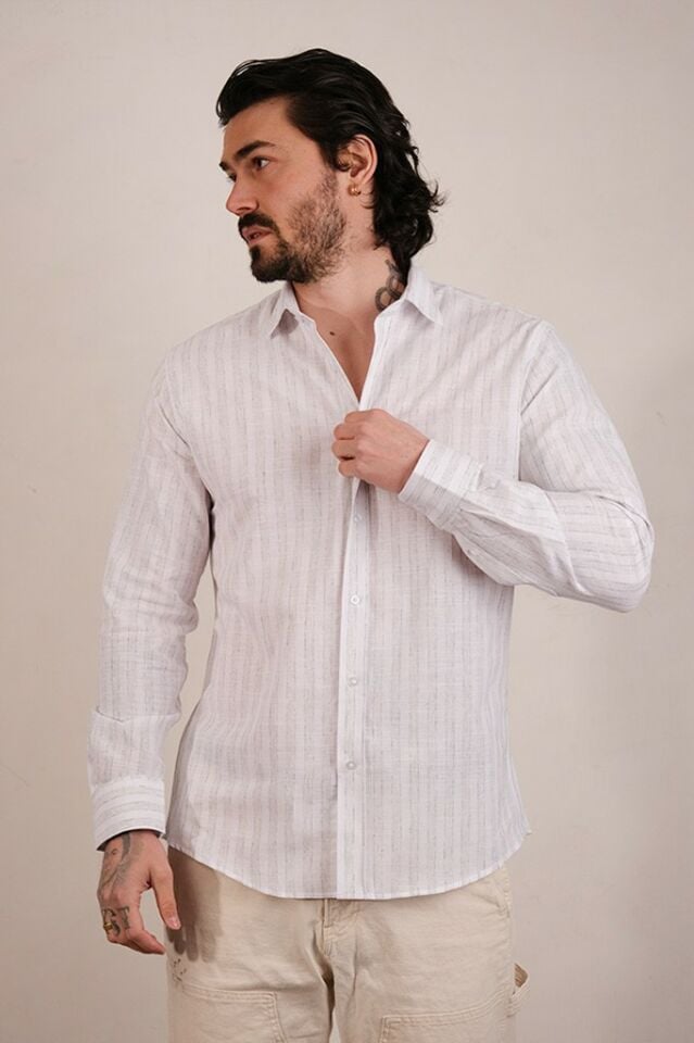 2217 FLAXY FLAM ÇİZ SLM U/K GÖMLEK P.FLAM-2/4 YEŞİL