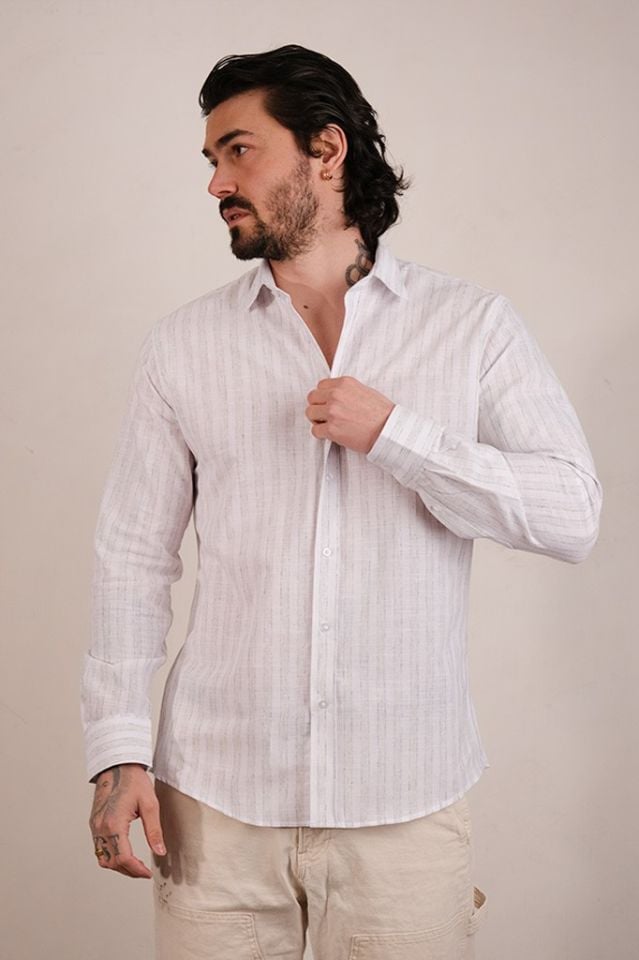 2217 FLAXY FLAM ÇİZ SLM U/K GÖMLEK P.FLAM-2/4 YEŞİL