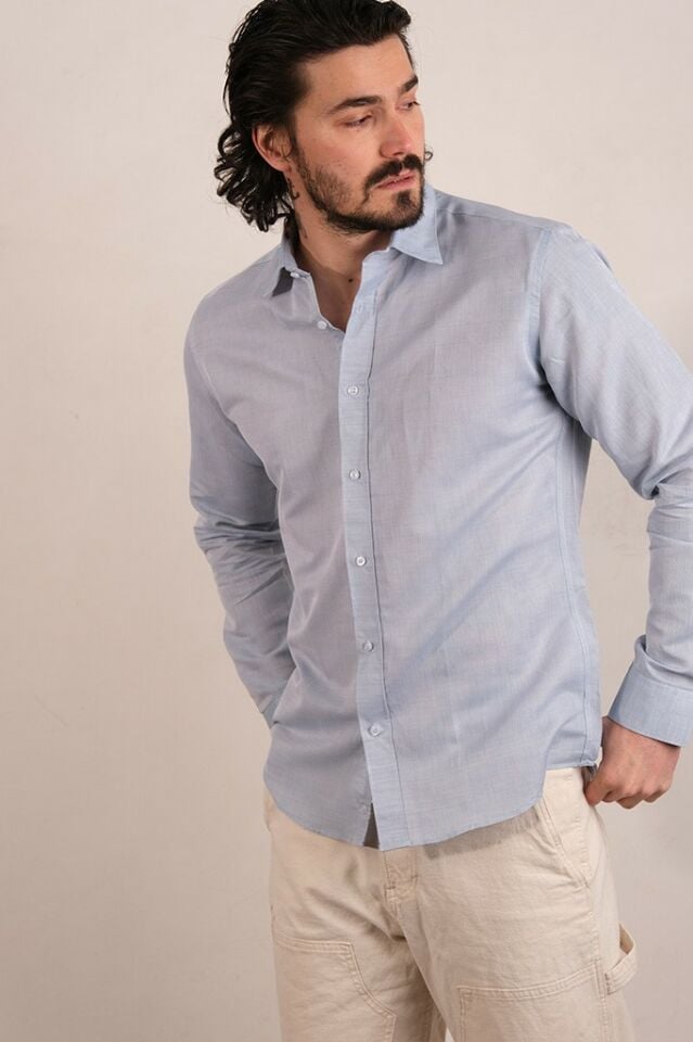 2218 FLAXY SLM U/KOL GÖMLEK BM-44-21/B.MAVİ XXL