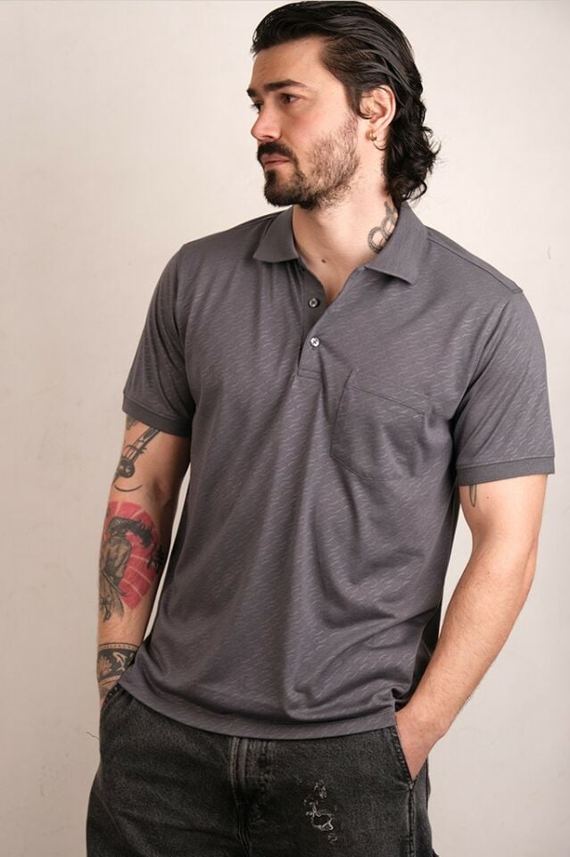 2500 JAKARLI YAKA DES. POLO T-SHIRT FÜME